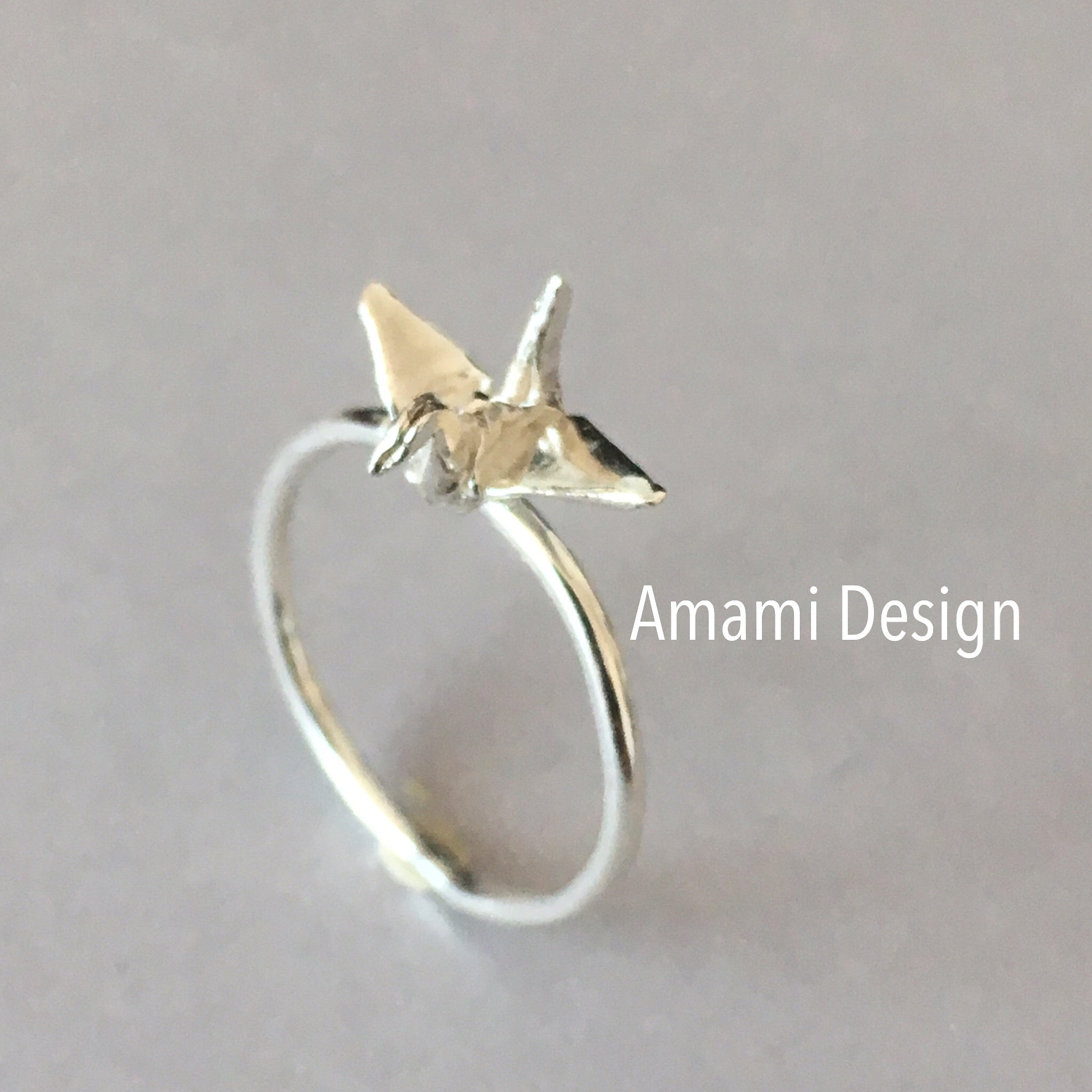 Sterling Silver Crane Ring.