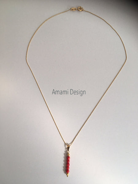 Red Coral line necklace